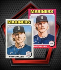 Bryce Miller *2 Card Lot* 2024 Topps Heritage White Border & Base #299 MLB