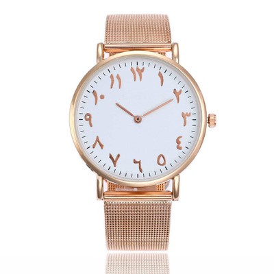 Elegant Stainless Steel Mesh Watch Band