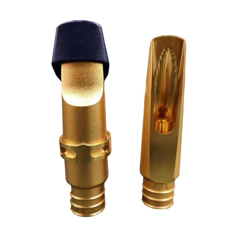 Gold Plated Copper Alto Saxophone Mouthpiece Bullet Shape # 5-8 w/Ligature NEW