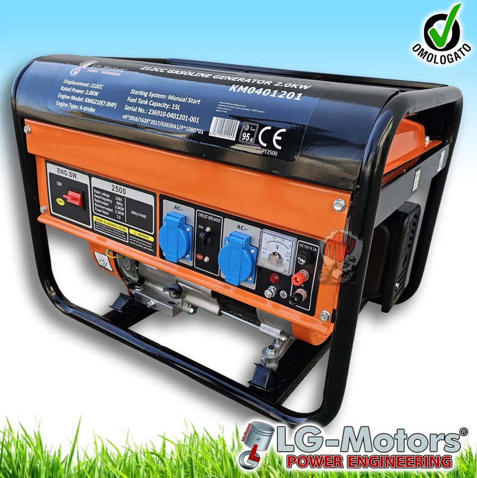 Generador De Grupo Electrógeno De Emergencia Gasolina 2,2 Kw 4 Tiempo 7,0