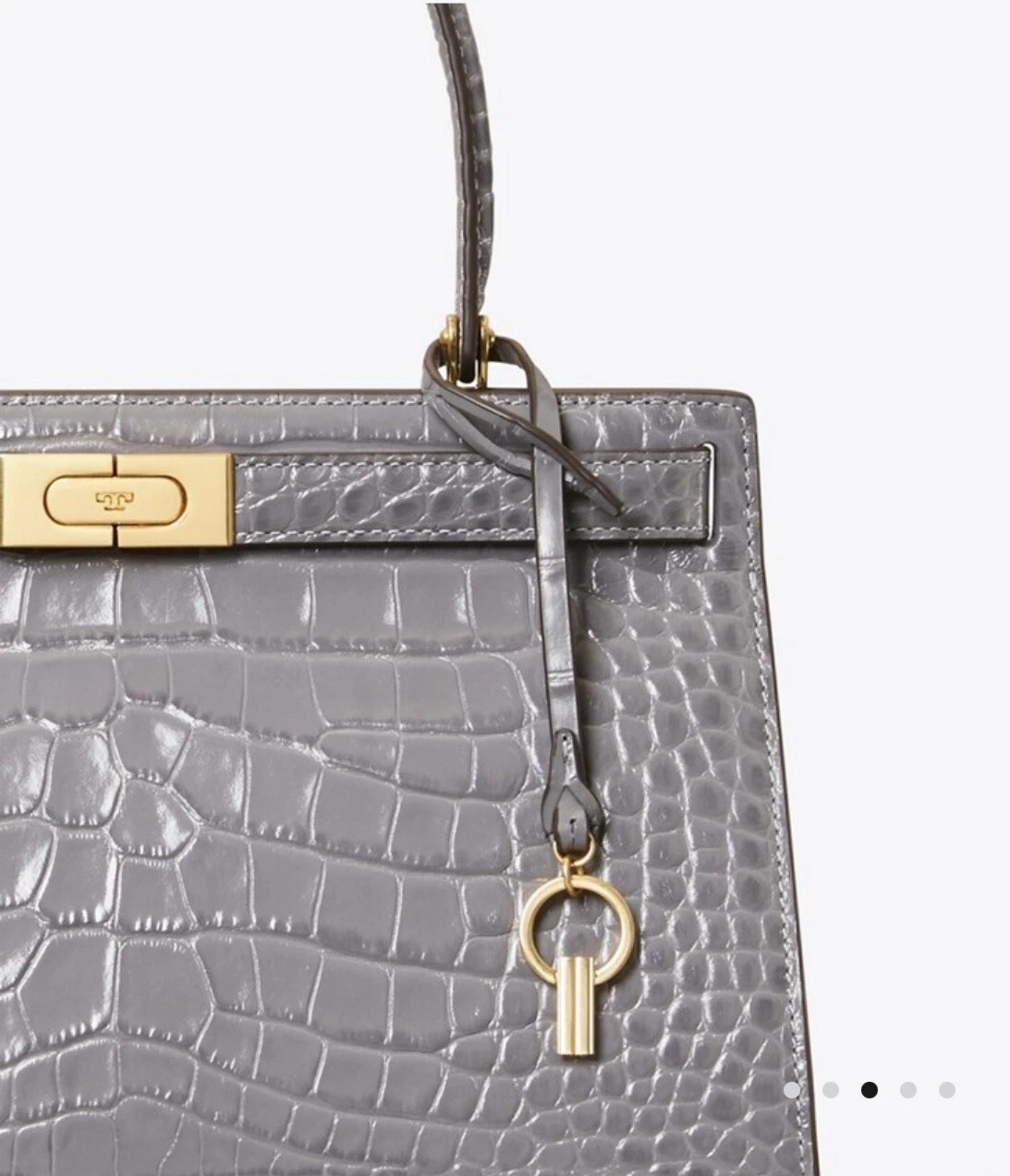 TORY BURCH Lee Radziwill Borsa Piccola In rilievo 75311 Zinco Prezzo al dettaglio $798 Nuova