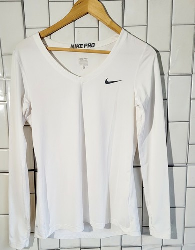 NIKE PRO Dri Fit V Neck Long Sleeve Top 