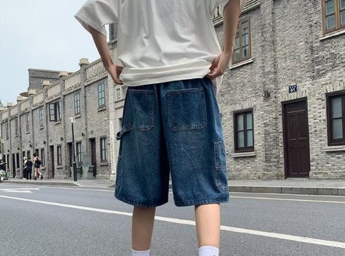 New Men's Jeans Denim Shorts Summer Casual Half Pant Elastic waist trousers gift - Picture 10 of 24