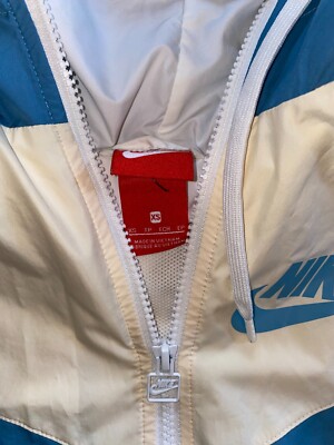 Nike Windbreaker zip hood Jacket Hooded White Blue 904306 Nike Windbreaker zip hood Jacket Hooded White Blue 904306