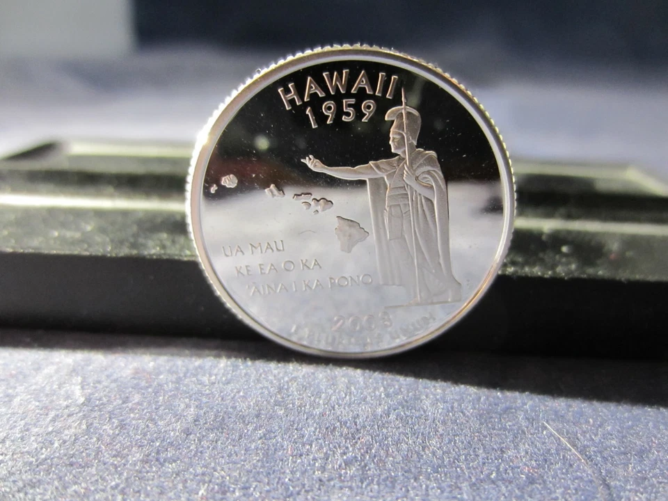 2008-S HAWAII Silver Quarter DEEP CAMEO MIRROR PROOF Upper Grading Range - Image 3 of 3