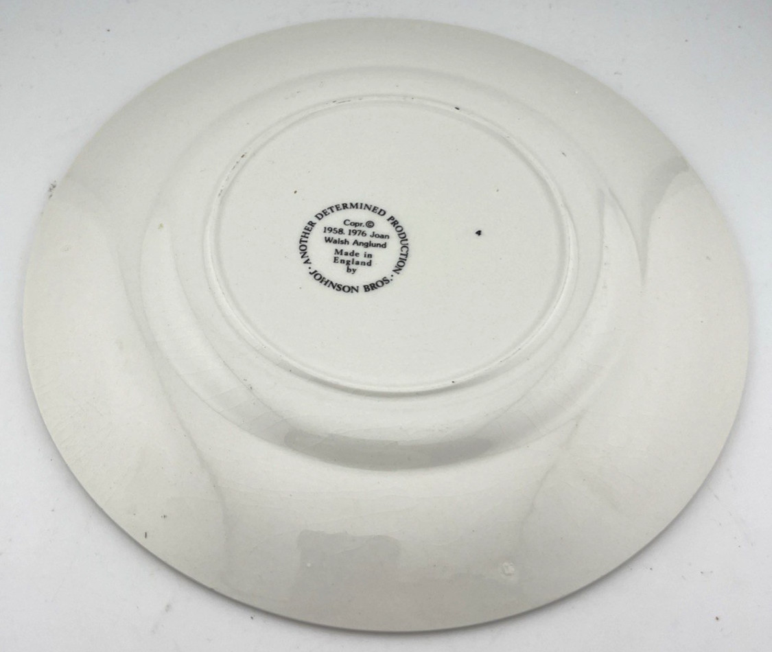 Vintage Joan Walsh Anglund Plate And Bowl Set Friends 1970's