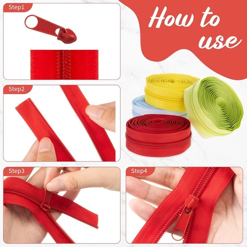 Durable Nylon Zippers Bulk: 60 Yards with 200 Sliders - Perfect for Sewing - Picture 6 of 9