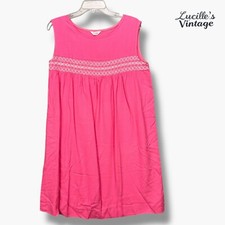 VTG 70s 80s sleeveless dress Pink Embroidered S/M Coverup Resort Barbie Casual