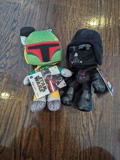  STAR WARS  BOBA FETT  DARTH VADER  10 Inch LOT of 2 PLUSH NEW DISNEY MATTEL