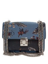 MANGO Borsa a spalla Donna Borsa blu-nero-bianco elegante
