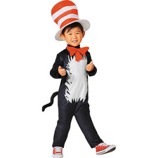 Toddler Dr. Seuss The Cat in the Hat The Cat Jumpsuit Costume - Morris Costumes
