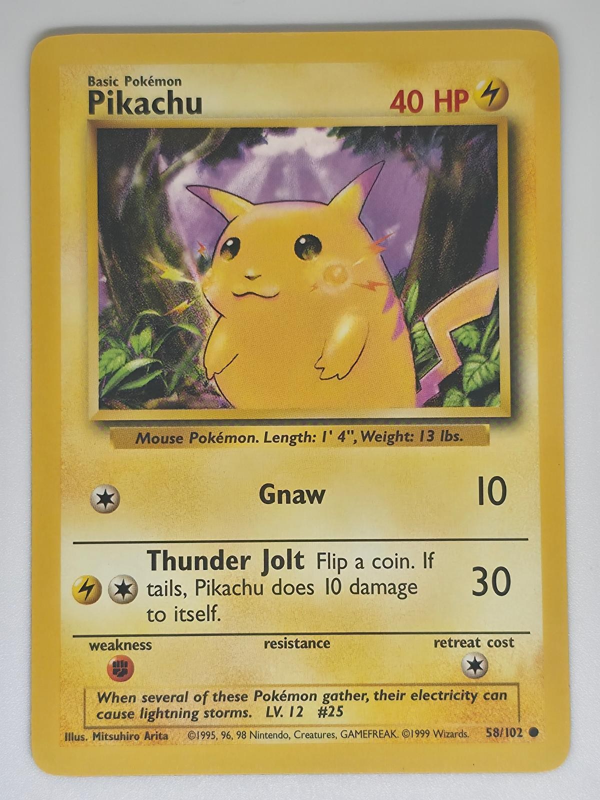 Pikachu 58/102 C Pokemon Base Set Unlimited