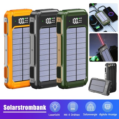 Tragbar 40000mAh Solar Power Bank Externer Batterie Ladegerät für Handy Akku