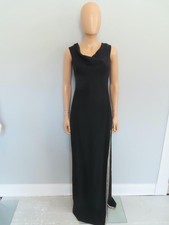 NWT Stella McCartney Black Sleeveless/Crystal Detail Slit Long Dress 44/US 8