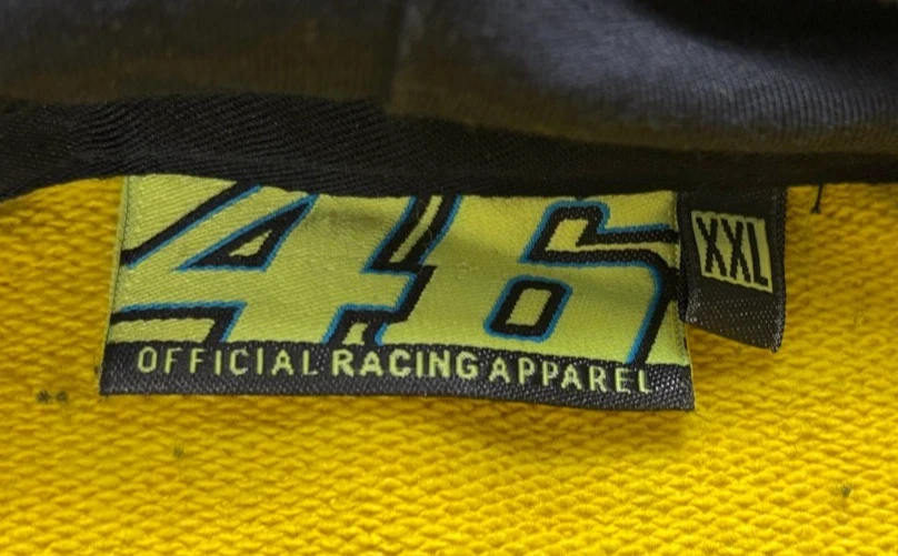Felpa con cappuccio ufficiale Valentino Rossi 46 nera gialla taglia XXL VR46 racing