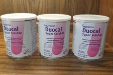 Duocal Super Soluble powder (set of 3).Exp. dates 5/5/28, 4/4/28, and 4/12/28.