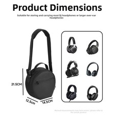 Schwarze Nylon Kopfhörer Aufbewahrungstasche mit Schultergurt für Bose für QC – Bild 9