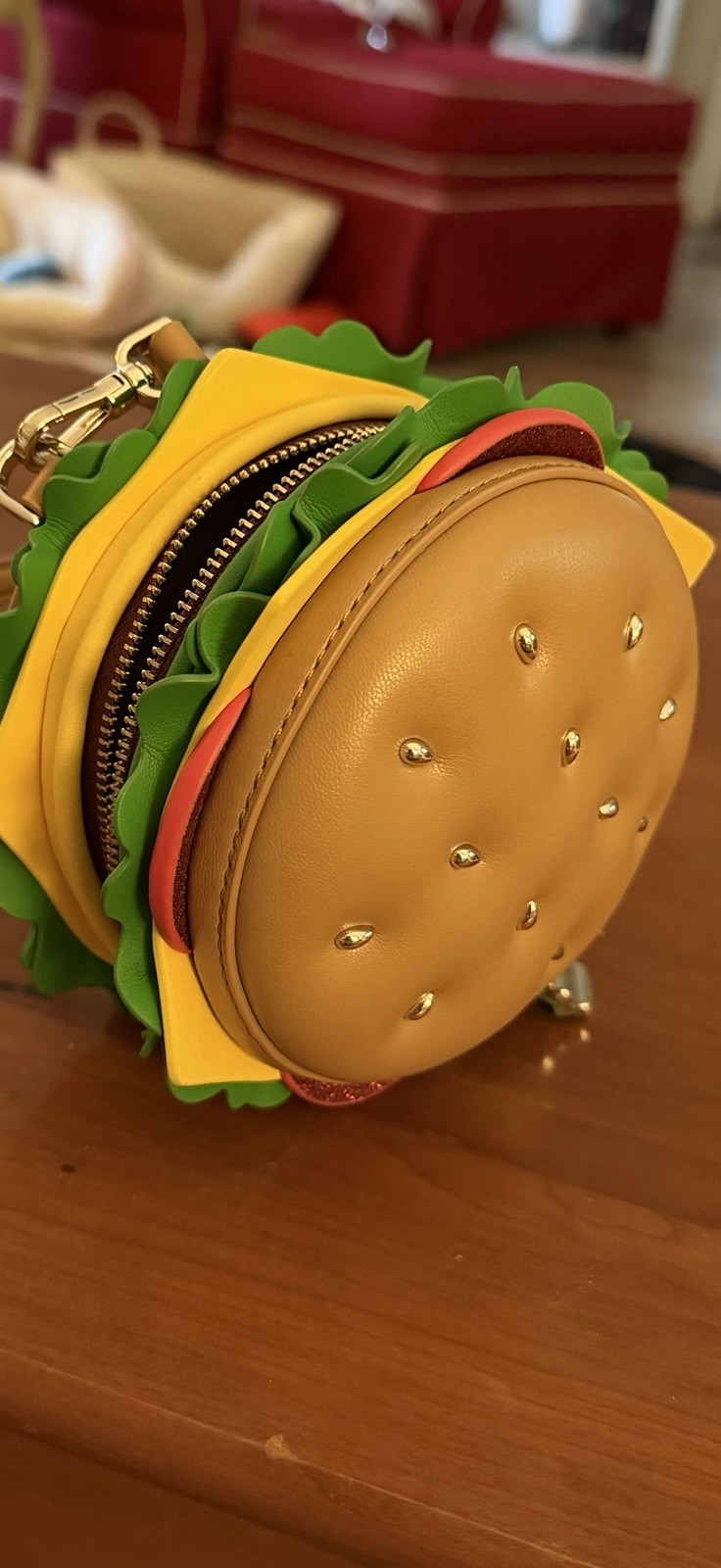 Hamburger Shaped Round Women’s Crossbody Bag Multicolor Zip Detachable Strap