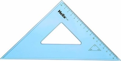 Helix 26cm 45° Set Quadrat - Kunststoff Geometrie Dreieck für Mathe & Zeichnen