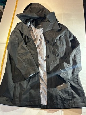 NWT Relativity Midnight Black Hooded Trench Coat Jacket Size XL $130 Msrp