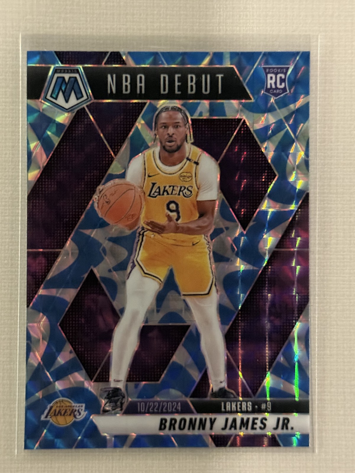 2024-25 Panini Mosaic - NBA Debut Bronny James #262 Reactive Blue Mosaic...