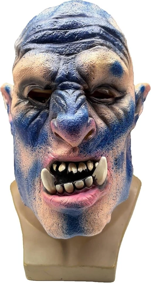 Latex Orc Ogre Troll Mask Fancy Dress Costume Scary Fantasy Creature Halloween - Image 2 of 4