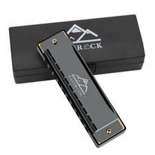 EastRock Blues Harmonica Mouth Organ 10 Hole C 4.7 x 1.81 x 1.1 inches, Black