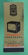 MINERVA TELEVISIÓN RADIO SOLO CORONICA MATCHBOOK COVER-AUSTRIA