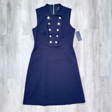 Women's Tommy Hilfiger Size 6 NWT Navy Blue High Neck Sleeveless Dress New