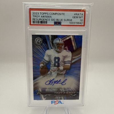 #ad Troy Aikman 2023 TOPPS Composite Resurgence Sig Blue Surge Color Match Auto 15 $349.99