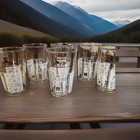 6 VTG  Mid Century Anchor Hocking Tumbler 6 oz. Glasses Dutch Amish ButterPrint  — photo 1