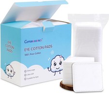 Eye Cotton Pads 160-Count - 100 Pure Cotton, Lint-Free, 160 Count