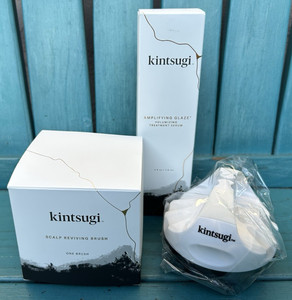 KINTSUGI 4 OZ. AMPLIFYING GLAZE VOLUMIZING TREATMENT SERUM scalp reviving brush