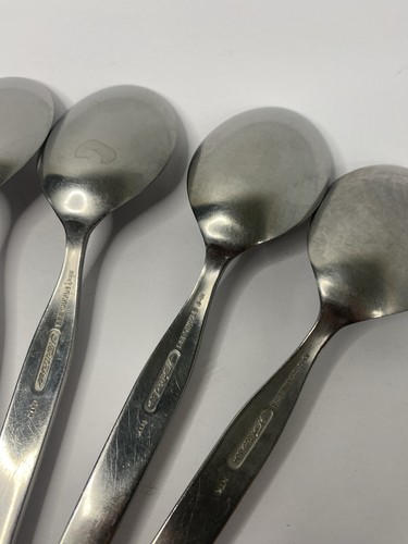Noritake Fantasy Oval Soup Spoons Stainless Flatware 7" Lot Of 6 - Picture 5 of 8