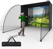 10'3''x8'x5' Golf Simulator Enclosure 4K Impact Screen Project MORE