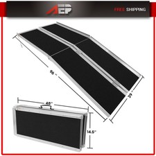8Ft Portable Mobility Scooter Carrier tool Folding Aluminum Wheelchair Ramp