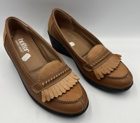 Hotter Kiev Brown Shoes Tan Leather Slip On Size UK 5 US 7 EU 38 Wedge Heel New