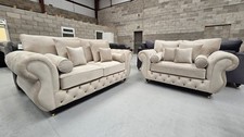 Luxury |Rio Chesterfield Sofa | 3+2| Full Back |Multiple Colours | Extra Pillows