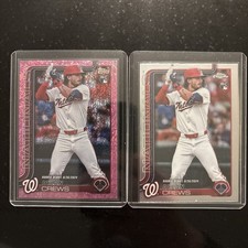 2025 Topps Rookie Debut Dylan Crews Pink Crackle Foil Plus Chrome Base! 🔥