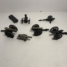 Lot Of Cast Iron Brass Cannons Civil War Field Artillery Toy Figure Pewter