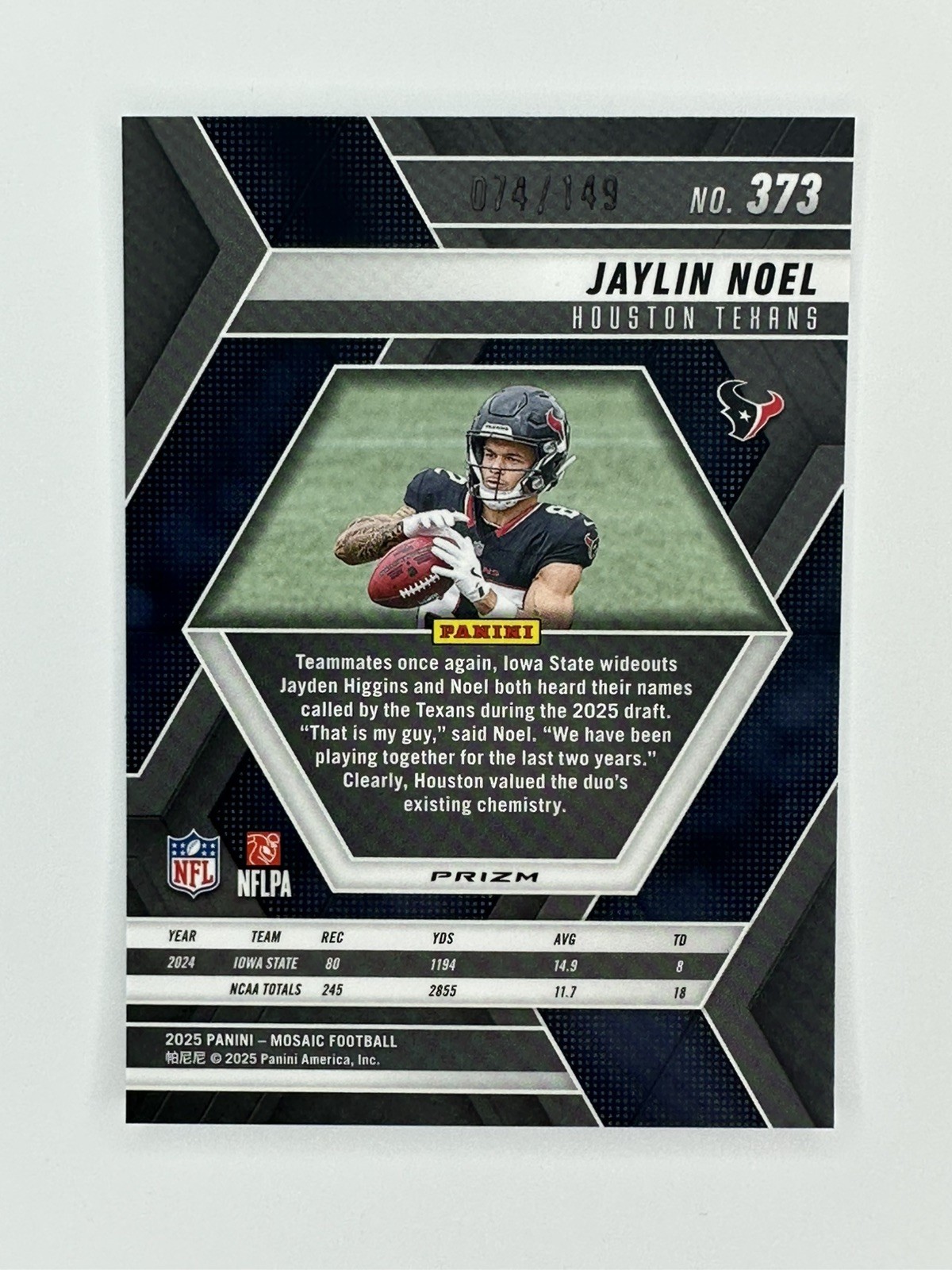 2025 Panini Mosaic - Jaylin Noel #373 Silver Knight /149