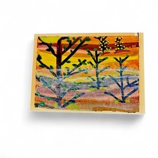 Golden Grove – Mixed Media Acrylic Art ACEO Original Art