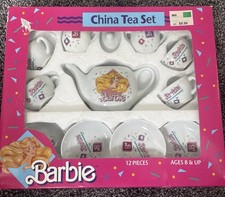 1989 Vintage Barbie Doll House China Tea Set 12 pieces in original box