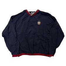 Vintage Navy Natick Baseball V Neck Bomber Jacket Light Jacket MLB Lee Tag