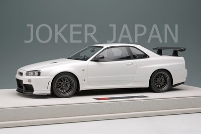 Make Up EIDOLON 1/18 BUILT BY LEGENDS Mine's Skyline GT-R(BNR34) White EML130A