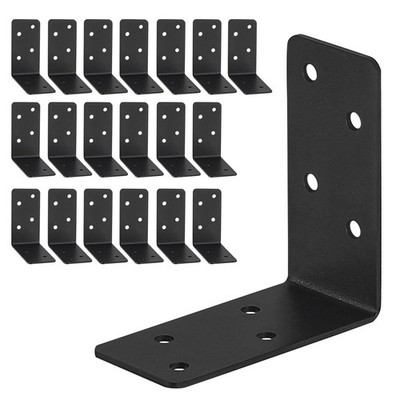 20Pcs Corner Braces,3x3x1.5 Black L Brackets,Right Angle Bracket