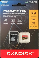 SanDisk ImageMate PRO 512GB Class 10 microSDXC UHS-I Memory Card with Adapter