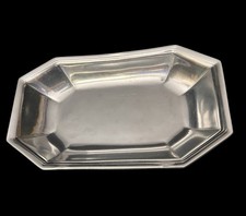 VTG Wilton Pewter Trinket Tray 11” X 6” Mid-century Modern Style Made In USA