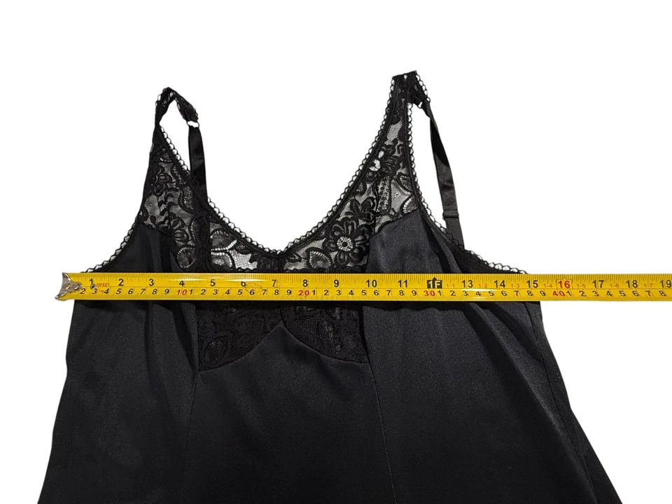 Vestido sin mangas negro vintage Bali para mujer talla 34 ribete de encaje caprichoso Fairygrunge Foto 3 de 4