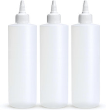 Condiment Squeeze Bottles, 8 OZ Empty Squirt Bottle with Twist Top Cap, Leak Pro